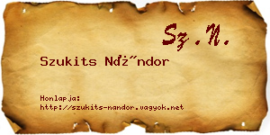 Szukits Nándor névjegykártya