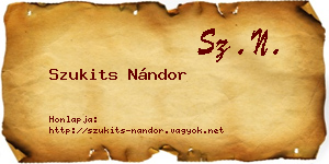 Szukits Nándor névjegykártya