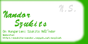 nandor szukits business card